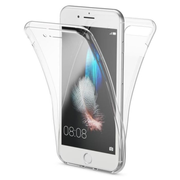 Coque - Moozy - iPhone 8 Plus, iPhone 7 Plus - Silikon TPU - Skydd 360° - Transparent Transparent