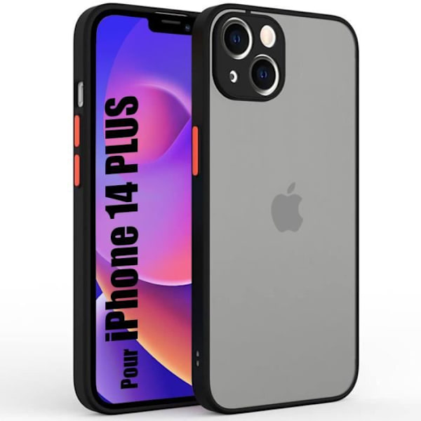 iPhone 14 Plus skyddande ultratunt matt silikonfodral - svart Svart