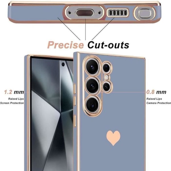 Skal till Samsung Galaxy S24 Ultra med hjärtskydd TPU Blå
