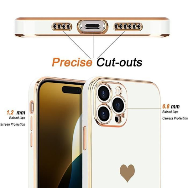 Skyddande skal för telefon - BOOLING - iPhone 16 Pro - Stötabsorberande - Silikon - Lyx Vitt guld