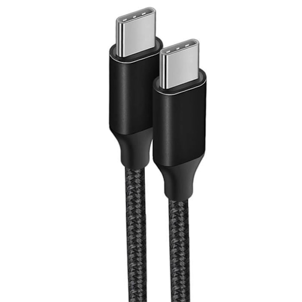 USB-C til USB-C 3A hurtigopladningskabel til Xiaomi Redmi OPPO Samsung - Flettet Nylon 1M Sort