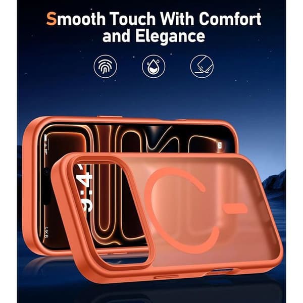 Skyddsfodral - BOOLING - iPhone 17 Pro - Stötresistent - Orange Magnetisk Ring - 2 Glas Orange