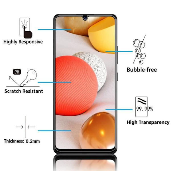 För Samsung Galaxy A42 5G 6,6": Lot - Paket med 2 skärmskydd i härdat glas
