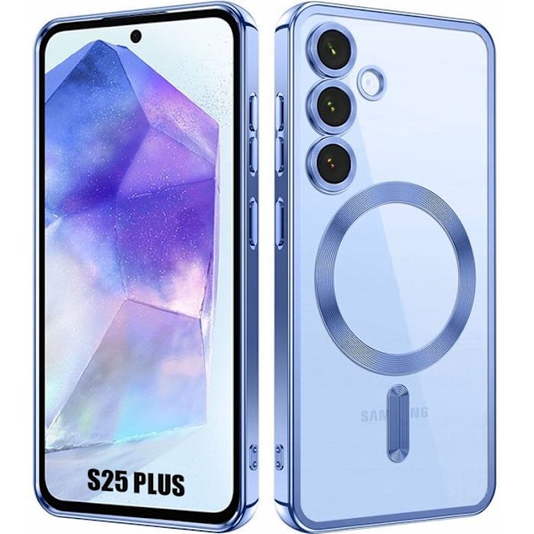 Coque för Samsung Galaxy S25 Plus (S25+) med Magnetisk Ring - Blå - BOOLING® Klarblå