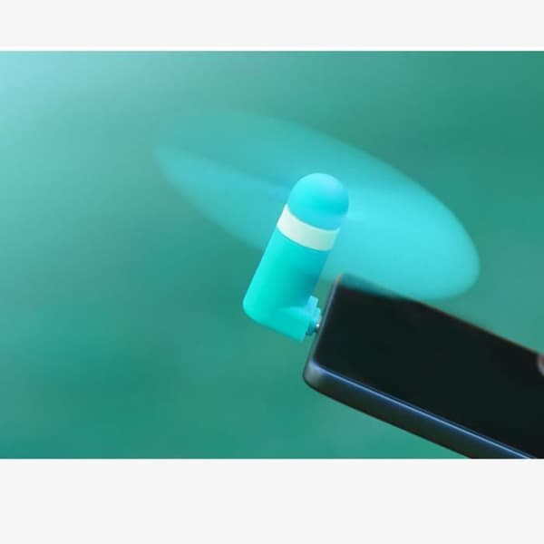 Mini Fläkt - YIOU - Portabel - Micro USB - 8,5 cm i diameter - Ultra tyst Blå