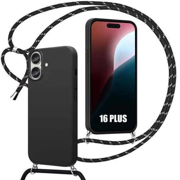 Coque - för iPhone - 16 Plus - Flexibel - Silikon - Stöt- och Represistent Svart