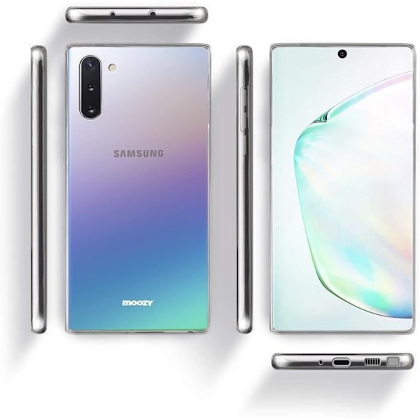 Helkroppsfodral för Samsung Note 10 Transparent silikon Stötsäker - 360 graders skydd fram och bak Fodral Cover CaseTA