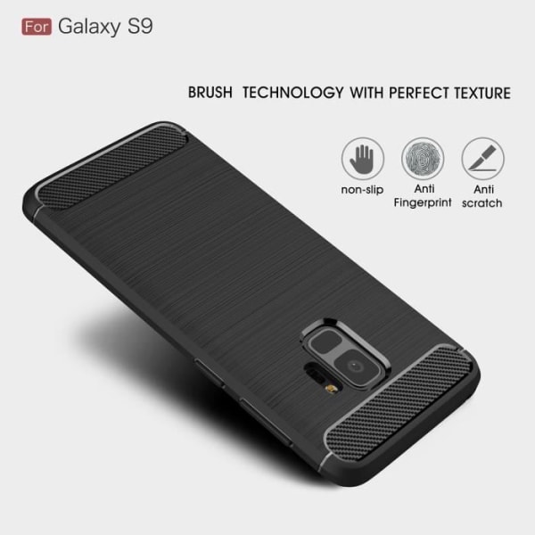 Fodral Skal till Samsung Galaxy S9 Carbon Fiber Resilient Anti-shock Cover - Marinblå