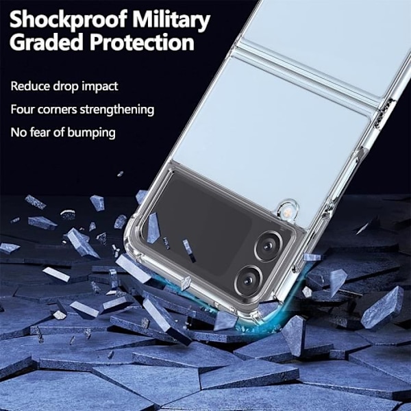 Fodral till Samsung Galaxy Z Flip 4 - Silikon Stötsäker Anti-skrapa Transparenta smala förstärkta hörn