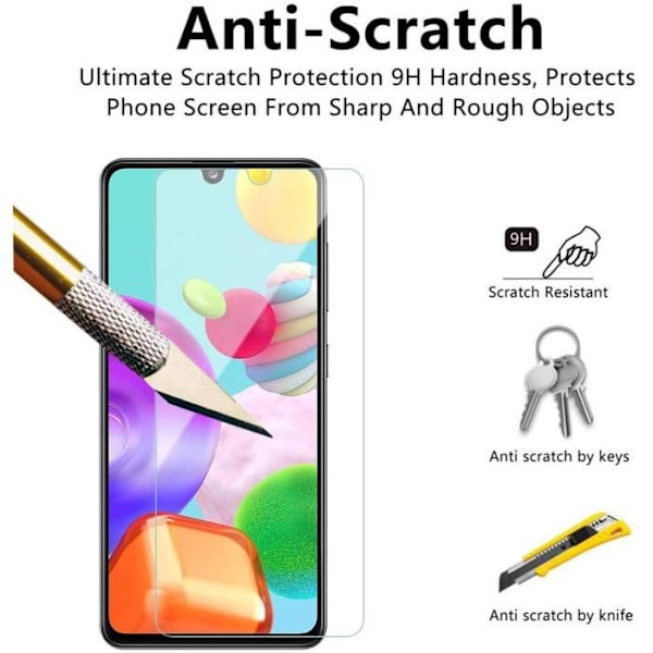 Härdat glas för Samsung Galaxy A41, [bubbelfri] 9H hårdhet Anti-Oil-Anti-Drop-Anti-Scratch-Anti-Fingerprint Film