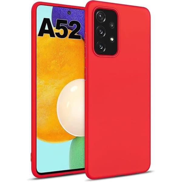 Coque - BOOLING - för Samsung A52 - Röd - Mjuk - Rep-skyddande - Stötsäker Röd