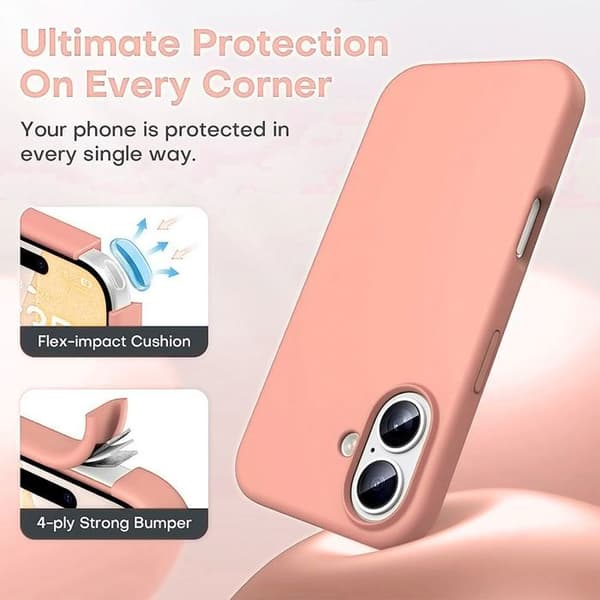 Mobilskal - BOOLING - för iPhone 17 - Mjuk Stötålig Repfri med Rosa Snodd Rosa