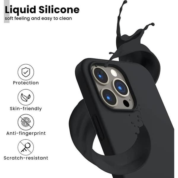 Skal - BOOLING - för iPhone 16 Pro - Mjuk Silikon - Ultra Slim - Stötsäker Represistent Svart