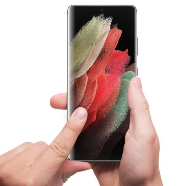 För Samsung Galaxy S21 Ultra 5G 6,8": Lot-pack med 3 skärmskyddsfilmer av härdat glas med motståndskraftig böjd kant - Transparent