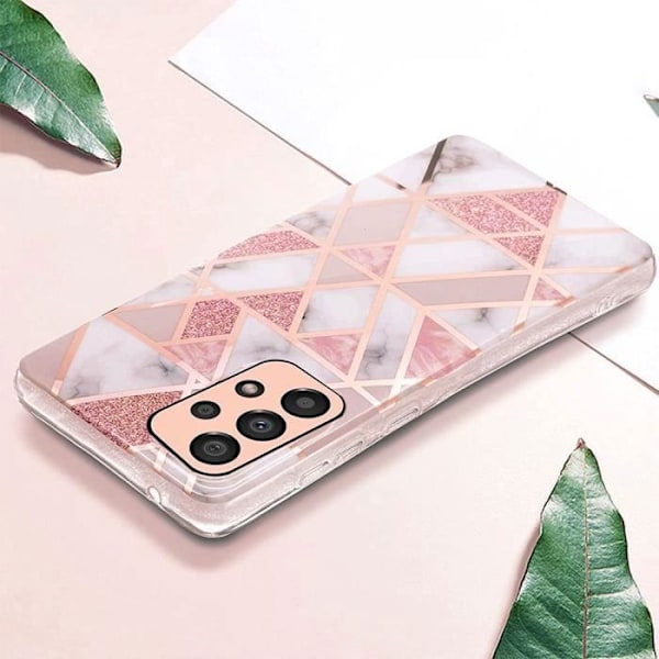 Skyddsfodral för Samsung Galaxy A33 5G - BOOLING - Rosa marmormönster - Smal Mjuk Stötsäker Rosa
