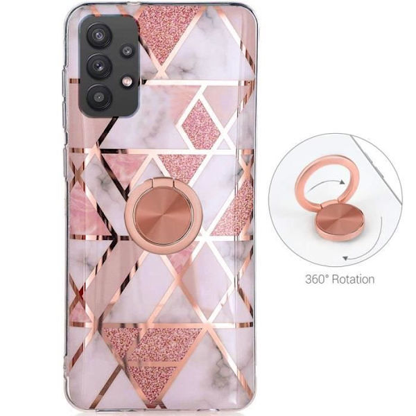 Ringfodral till Samsung Galaxy A32 5G Pink Luxury Elegant Shockproof Marble Pattern TPU Rosa