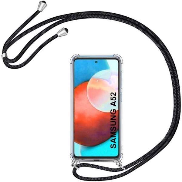 Coque - Samsung - A52 5G - Flexibel - Repeller - Svart Halsband Transparent-svart