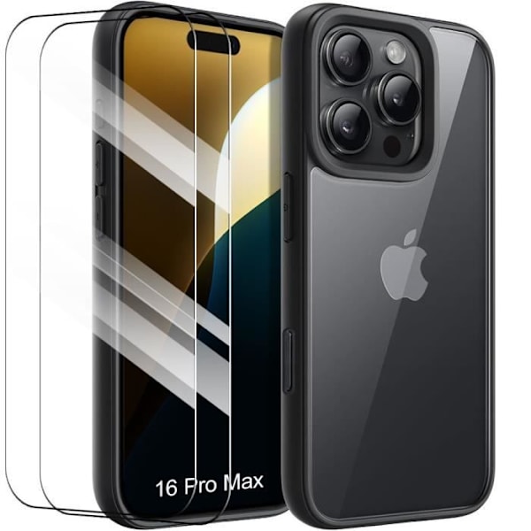 Skyddsfodral till iPhone 16 Pro Max - BOOLING - Hård - Svart - Silikon - PC Svart