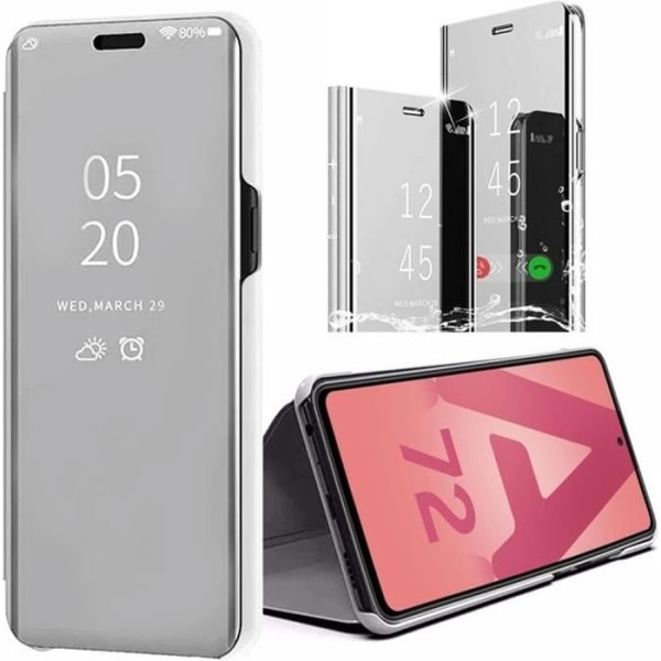 Etui til Samsung A72 (6") Smart Cover med spejleffekt med fuld beskyttelse Silver