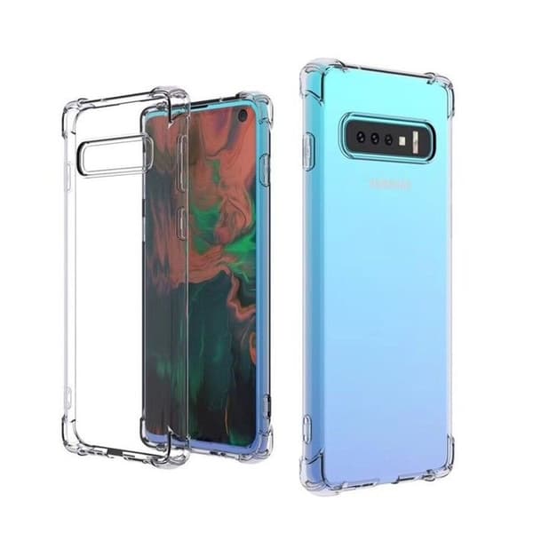 Transparent stötsäkert silikonfodral för Samsung S10 Plus