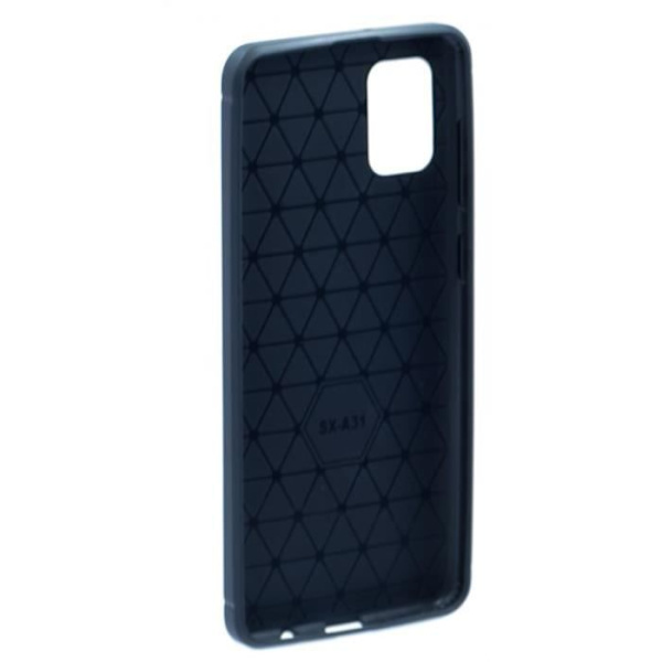 Flexibelt fodral - Samsung - Galaxy A31 - Svart - Borstat kolfiber-effekt - Hållbart skydd