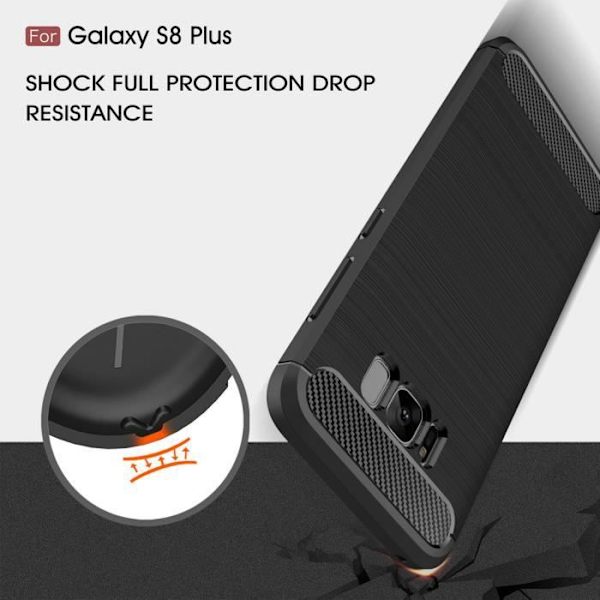 Coque - Samsung - Galaxy S8+ Plus - Kolfiber - Flexibel - Stötabsorberande skydd Svart