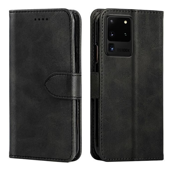 Fodral till Samsung Galaxy S20 Ultra - Svart - PU-läder - Magnetisk - Flip - Skyddande Svart