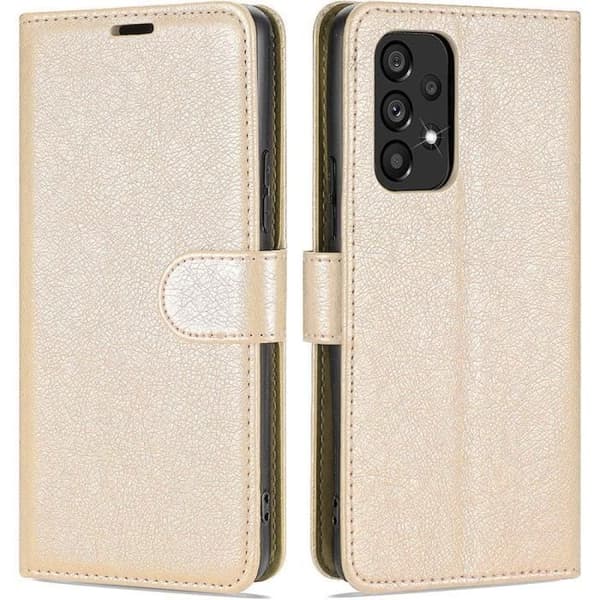 Telefonfodral - BOOLING - för Samsung A33 5G - Läderlook - Rep resistant - Guld Gul