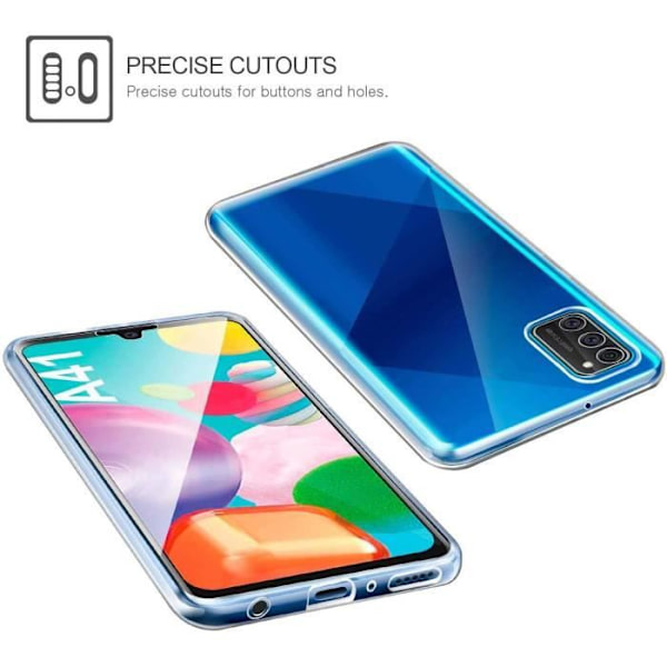360-graders genomskinligt silikonfodral för Samsung Galaxy A41, 2 i 1 främre och bakre skalet Contour Front och bakre helfodral