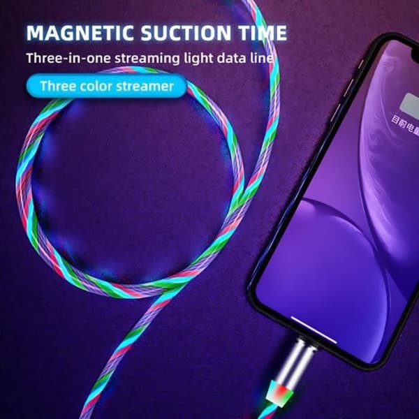Magnetisk laddkabel - YWEI - Blå för Typ C-1m - USB Micro och Typ C - Snabbladdning - 1 m