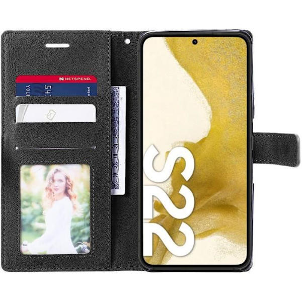 Fodral till Samsung Galaxy S22 Flip Fodral Flap Syntetläder Brun-Svart Bicolor