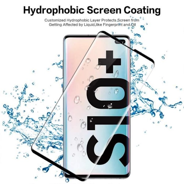XICAO - [3 delar] härdat glas Samsung Galaxy S10 Plus, skärmskyddsfilm för Samsung Galaxy S10+,[3D Cover I