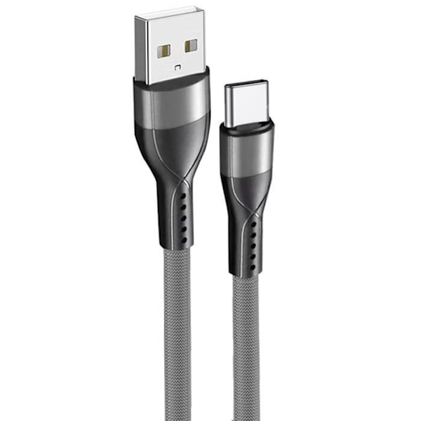 USB-C Snabb Nylon-kabel 3A för Samsung Galaxy A26 A25 A15 A05s A35 A55 A56 - Grå 1 Meter Grå