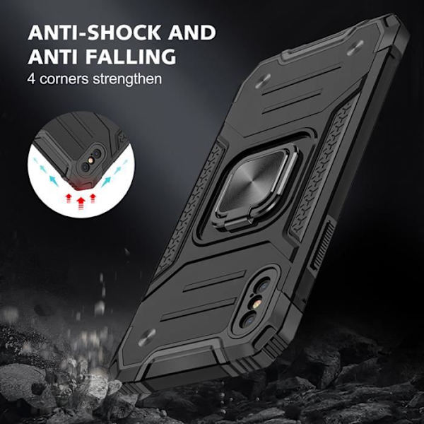 Fodral för Samsung Galaxy A51 med Rotate Kickstand Armor Stötsäker Durabl (svart)