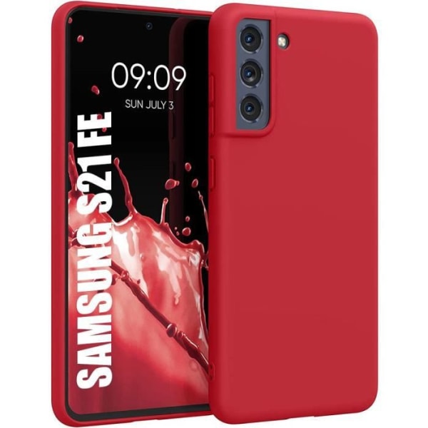 Fodral till Samsung S21 FE - Hög motståndskraftig mjuk silikon Precise Cutting Röd