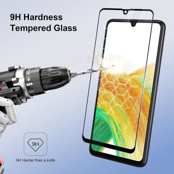 Pack-3 helt härdat glas för Samsung Galaxy A33 5G - Stötsäkert skärmskydd Transparent