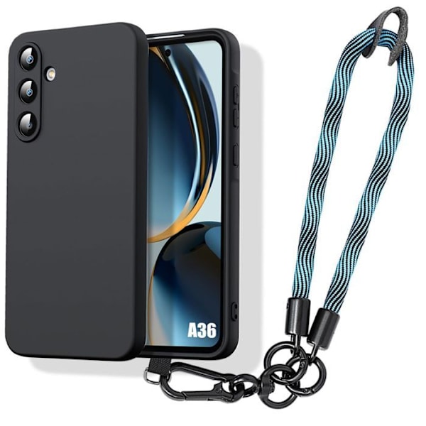 Coque för Samsung Galaxy A36 5G - Skydd i silikon mot repor med avtagbar rem blå Mörkblå