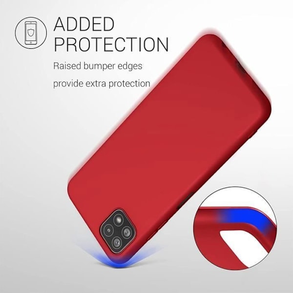 Rött skyddsfodral för Samsung Galaxy A22 5G - BOOLING - Mjukt - Matt - Silikon Röd