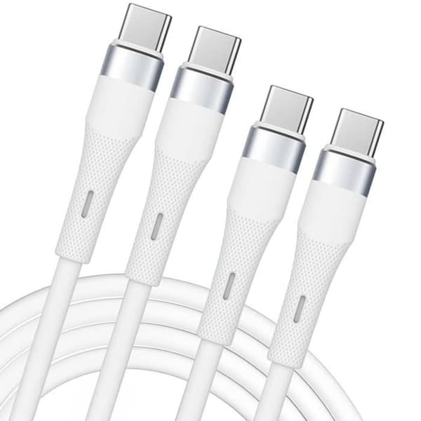2x Snabb USB-C-kabel 60W för Redmi 13C, 14C, Redmi Note 14, Note 13 4G-5G, Note 12 4G-5G, Note 11-11S - Vit 1 Meter Vit