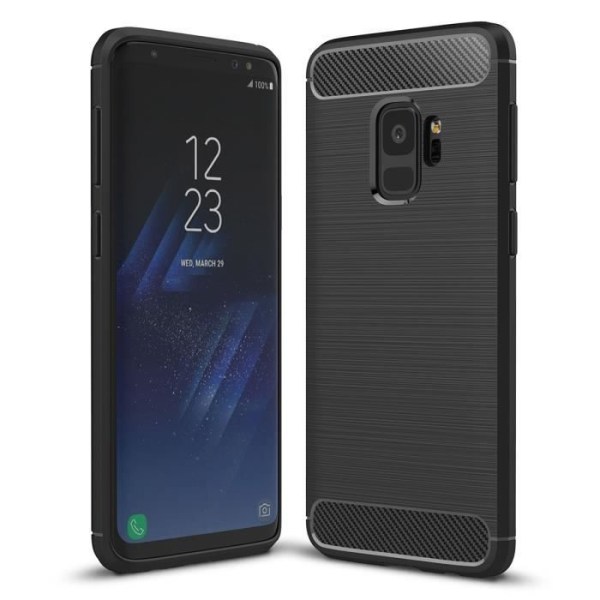 Fodral - Samsung - Galaxy S9 - Stötsäker - Mjuk - Kolfiber - Svart Svart