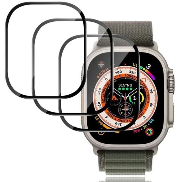 Pack-3 härdat glas för Apple Watch Ultra 2, Apple Watch Ultra - 49 mm anti-skrapa skärmskydd