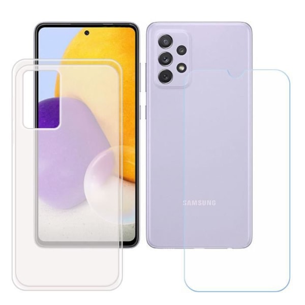 FZ genomskinligt fodral för Samsung Galaxy A72 (6,7") + härdat glas, HD skyddsfilm - TPU silikonfodral Shell.