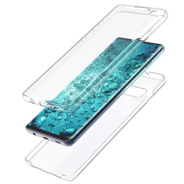 För Samsung Galaxy S10 6,1" SM-G973F: Silikon bakstycke 360° helt fram- och bakskydd - TRANSPARENT