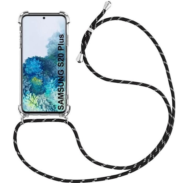 Skyddsskal - PROSHOP - Samsung Galaxy S20 Plus - Mjuk - Transparent-Svart - Stötsäker Transparent-svart