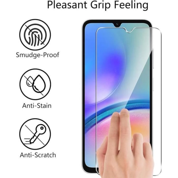 [3 stycken] Härdat glas för Samsung Galaxy A05s - A05, 9H Stötsäkert transparent skärmskydd Transparent