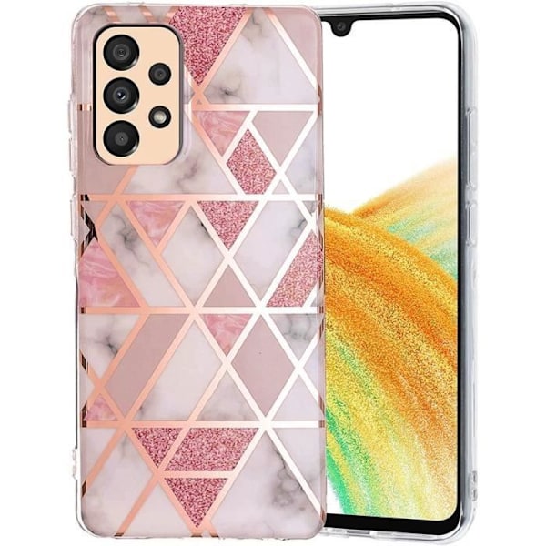 Skyddsfodral för Samsung Galaxy A33 5G - BOOLING - Rosa marmormönster - Smal Mjuk Stötsäker Rosa
