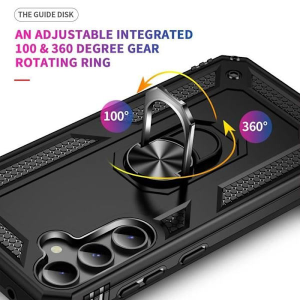 Skyddsskall – Samsung – Galaxy S23 FE – Styv – Stötabsorberande – 360° svängbar ställning Svart