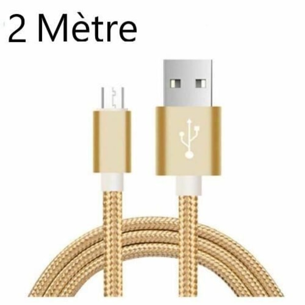 KABEL FÖR SAMSUNG A10 S6 S7 J4 Plus J5 J6 J7 A6 MICRO USB Snabbladdare Guld Färg 2M Guld