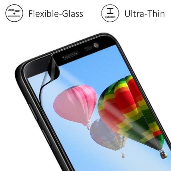 Skärmskydd - kalibri - Samsung Galaxy J6 - Härdat glas 9H - Flexibelt - Svart Svart