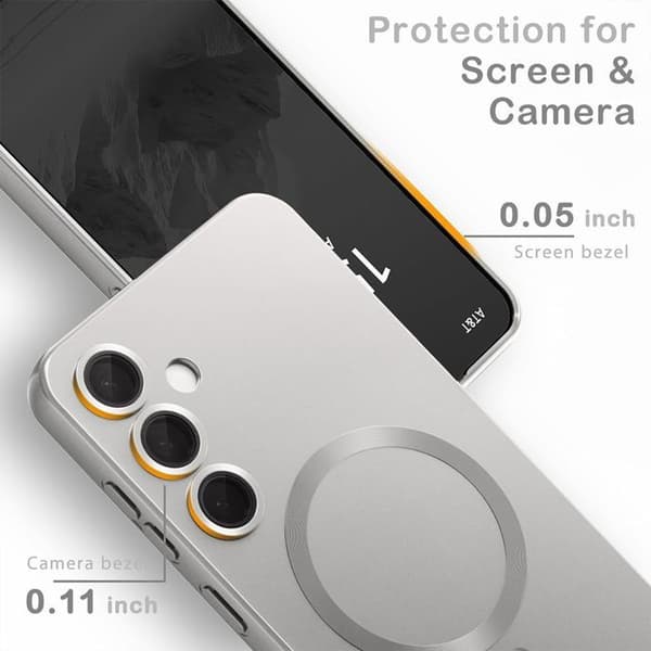 Skyddsskal - BOOLING - för Samsung Galaxy A17 4G/5G - Slim-silikon med magnetring - Silver Silver